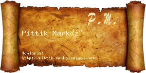 Pittik Markó névjegykártya
